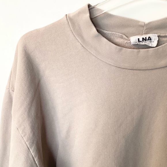 LNA Revolve Cropped Pullover Sweatshirt - Tan - S - Picture 2 of 11
